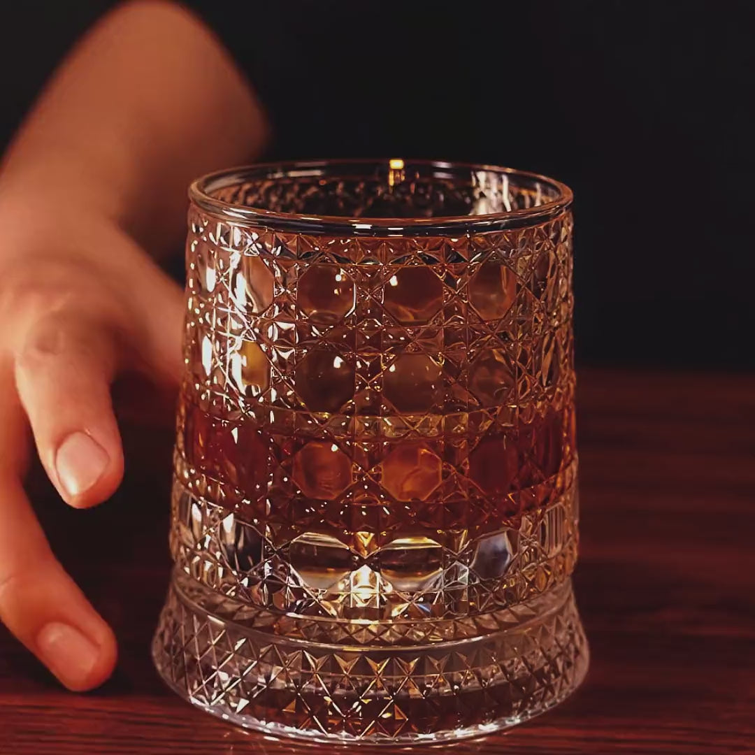 The Rotary — Spinning Cut-Crystal Whiskey Tumbler