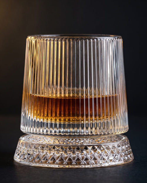 Fluted hand-cut pattern on the Rotary crystal tumbler
